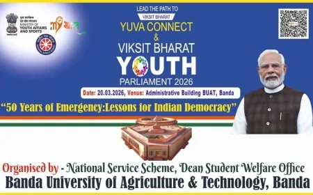 बांदा कृषि विवि में "यूथ कनेक्ट एवं विकसित भारत यूथ पार्लियामेंट" का आयोजन 20 मार्च को