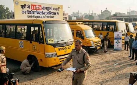 यूपी में 1 अप्रैल से स्कूली वाहनों का विशेष फिटनेस अभियान: क्षमता से अधिक बच्चे बिठाने पर होगी कड़ी कार्रवाई