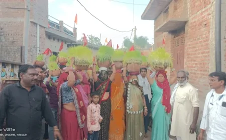 सरसई गांव में धूमधाम से निकला जवारा मेला, भक्ति में डूबा जनसमूह