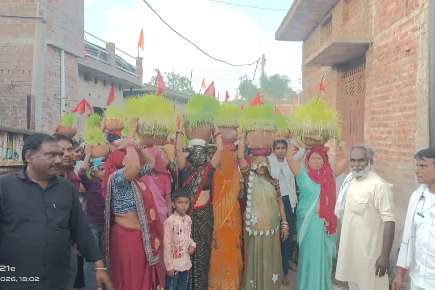 सरसई गांव में धूमधाम से निकला जवारा मेला, भक्ति में डूबा जनसमूह