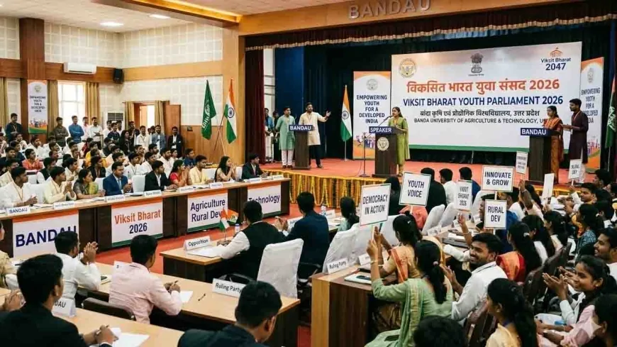 युवाओं की वैचारिक क्रांति से गूँजा बांदा कृषि विश्वविद्यालय : 'विकसित भारत युवा संसद 2026' का सफल आयोजन