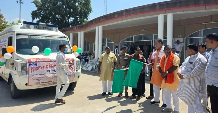 निक्षय वाहन को दिखाई हरी झंडी, बांटे गए पोषण पोटली