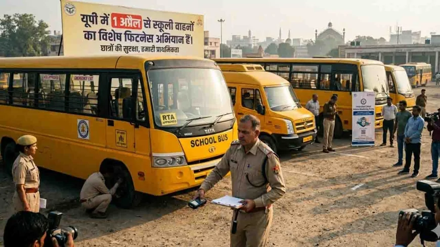 यूपी में 1 अप्रैल से स्कूली वाहनों का विशेष फिटनेस अभियान: क्षमता से अधिक बच्चे बिठाने पर होगी कड़ी कार्रवाई