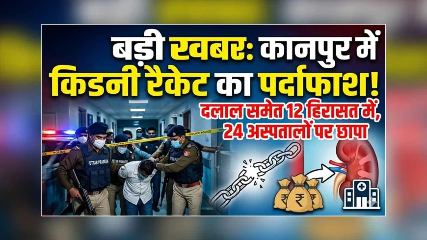 कानपुर में किडनी रैकेट के बड़े सिंडीकेट का भंडाफोड़: रात भर छापेमारी, डॉक्टर दंपती समेत 12 हिरासत में