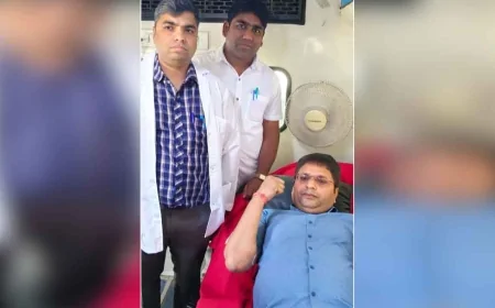 डॉ. भीमराव अम्बेडकर की जयंती पर लगाया रक्तदान शिविर