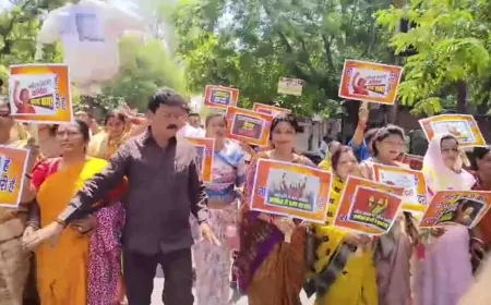 महिला आरक्षण बिल के मुद्दे पर भाजपा महिला कार्यकर्ताओं का प्रदर्शन