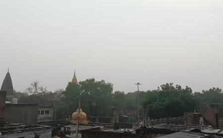 कुरारा क्षेत्र में मौसम का बदला मिजाज, गरज-चमक के साथ बारिश से मिली राहत