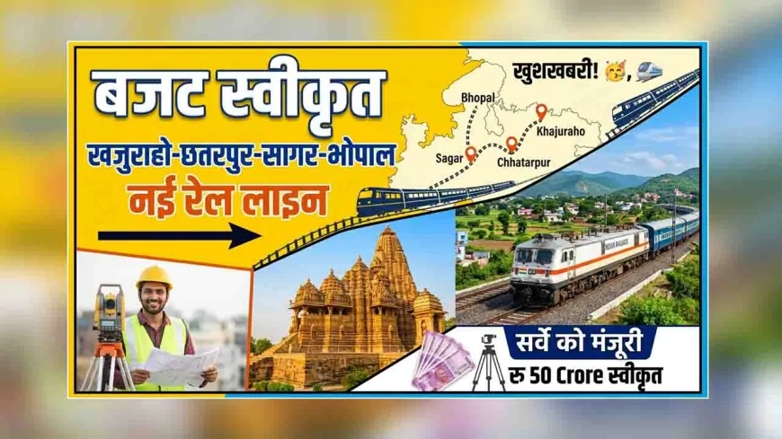 खजुराहो-छतरपुर-सागर-भोपाल नई रेल लाइन के सर्वे को बजट स्वीकृत