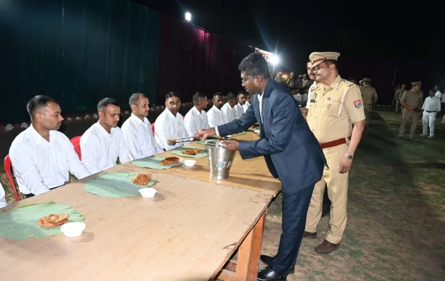 प्रशिक्षु आरक्षियों के लिये हुआ भोज आयोजन