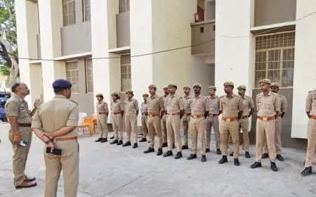 एसपी ने की नवनियुक्त रिक्रूट आरक्षियों के व्यवहारिक प्रशिक्षण की समीक्षा