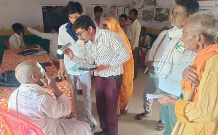 कंपोजिट विद्यालय सकरौली में विशाल नेत्र एवं स्वास्थ्य शिविर आयोजित, 252 लोगों की हुई जांच