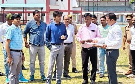 स्पोर्ट्स स्टेडियम का सचिव ने किया निरीक्षण