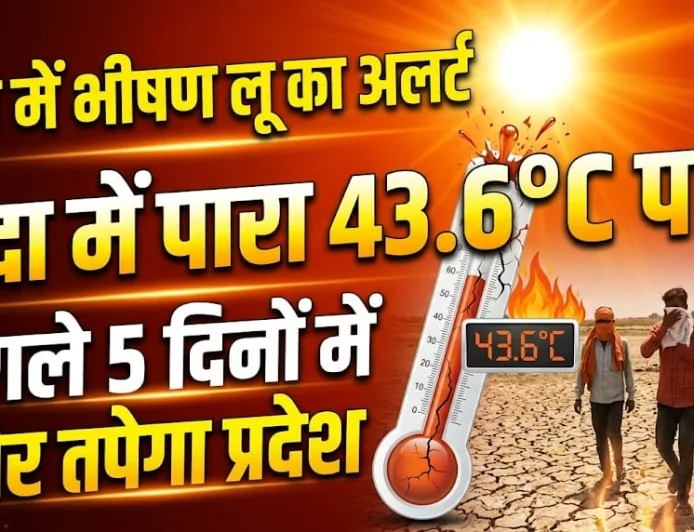 यूपी में भीषण लू का अलर्ट: बांदा में पारा 43.6°C पार, अगले 5 दिनों में और तपेगा प्रदेश