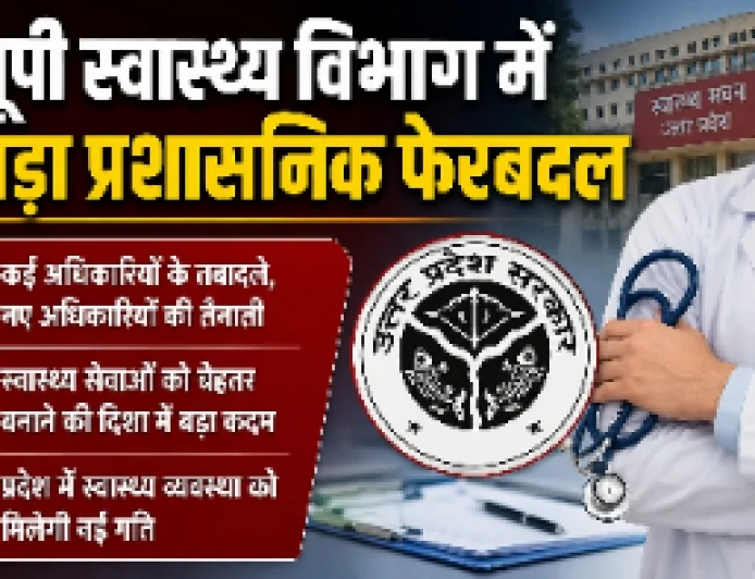 यूपी स्वास्थ्य विभाग में बड़ा प्रशासनिक फेरबदल, 21 से अधिक जिलों में नए CMO तैनात
