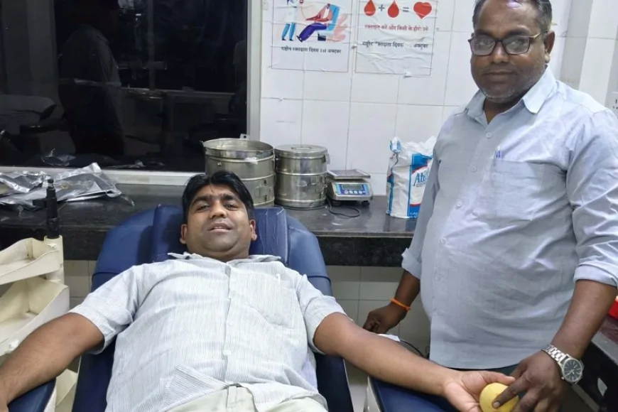 कर्मचारी ने रक्तदान कर मासूम की बचाई जान