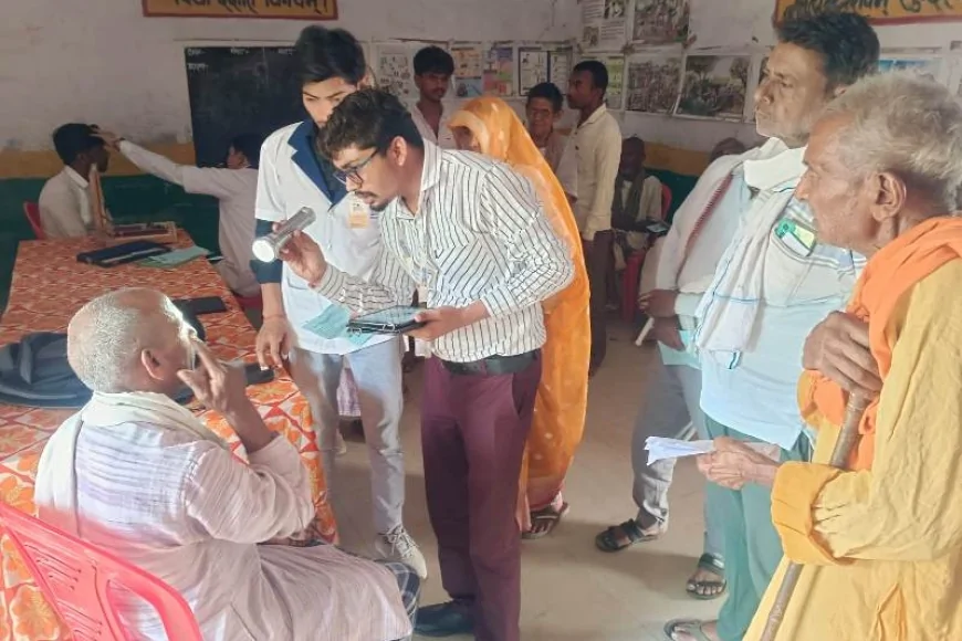 कंपोजिट विद्यालय सकरौली में विशाल नेत्र एवं स्वास्थ्य शिविर आयोजित, 252 लोगों की हुई जांच