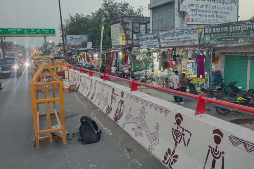 फ्लाईओवर पर उकेरी गई आकर्षक थीम बेस्ड पेंटिंग्स