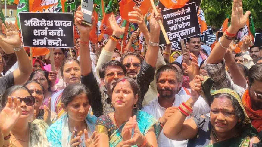 प्रधानमंत्री पर टिप्पणी को लेकर भाजपा महिला मोर्चा का जोरदार प्रदर्शन