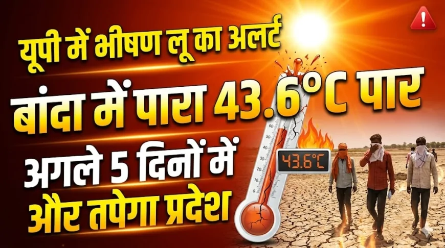 यूपी में भीषण लू का अलर्ट: बांदा में पारा 43.6°C पार, अगले 5 दिनों में और तपेगा प्रदेश