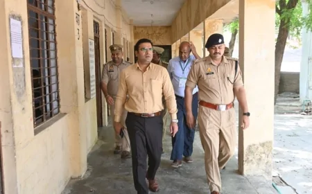 बांदा में पुलिस आरक्षी भर्ती परीक्षा के दूसरे दिन डीएम-एसपी ने किया निरीक्षण