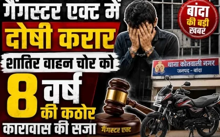 बाँदा : गैंगस्टर एक्ट में दोषी करार, शातिर वाहन चोर को 8 वर्ष की कठोर कारावास की सजा