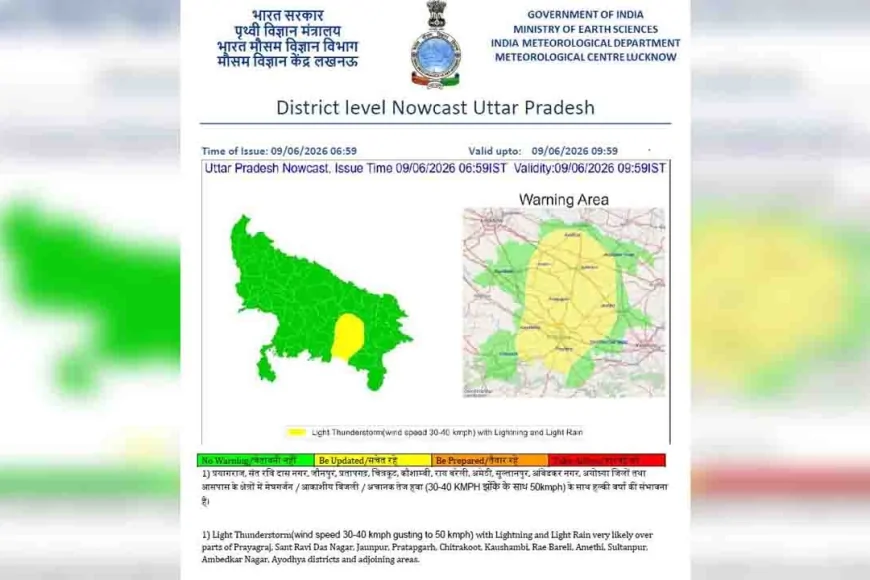 यूपी में फिर मौसम का अलर्ट : कई जिलों में गरज-चमक के साथ बारिश की चेतावनी