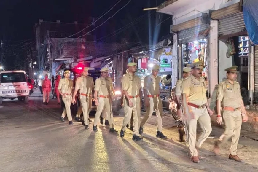 पुलिस टीम ने सुरक्षा का लिया जायजा