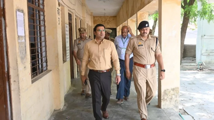 बांदा में पुलिस आरक्षी भर्ती परीक्षा के दूसरे दिन डीएम-एसपी ने किया निरीक्षण