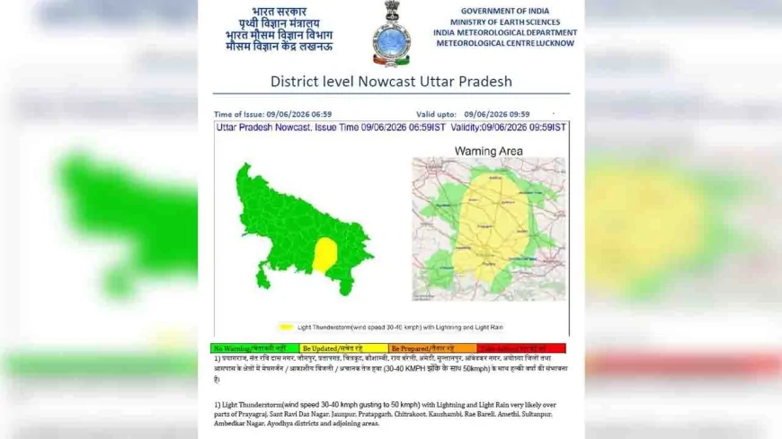 यूपी में फिर मौसम का अलर्ट : कई जिलों में गरज-चमक के साथ बारिश की चेतावनी