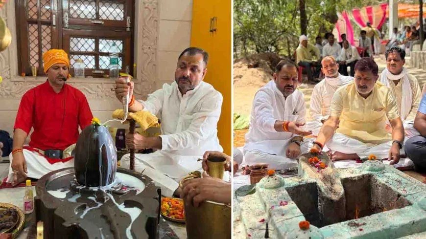 प्रधानमंत्री नरेंद्र मोदी के 12 वर्ष पूर्ण होने पर बांदा में हुए धार्मिक आयोजन, विधायक प्रकाश द्विवेदी ने किया रुद्राभिषेक