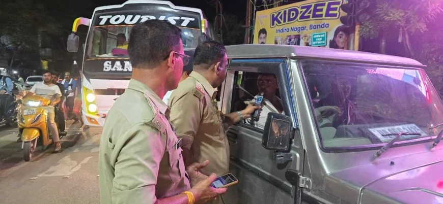 बांदा में यातायात नियम तोड़ने वालों पर पुलिस का शिकंजा, विशेष चेकिंग अभियान में 70 से अधिक वाहनों के चालान