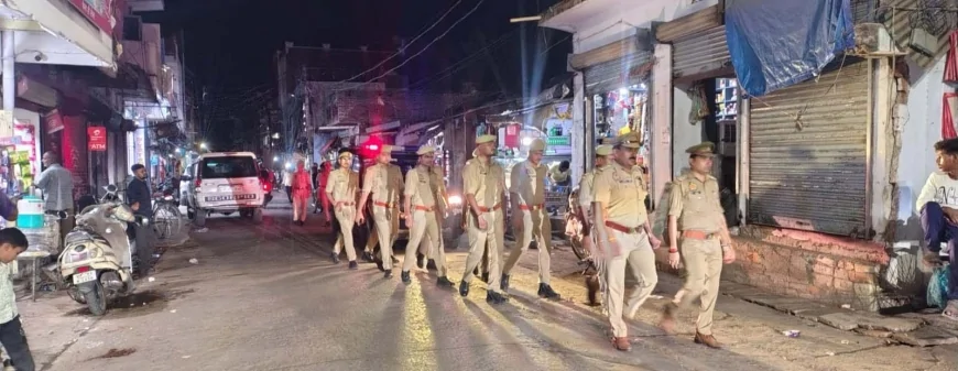 पुलिस टीम ने सुरक्षा का लिया जायजा