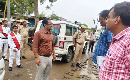 डीएम ने एलआईसी तिराहे के मुख्य मार्ग का किया निरीक्षण