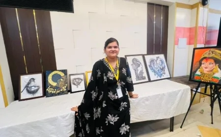 श्रेया आकर्ष इंस्टीट्यूट की कला प्रदर्शनी में शिवानी गौतम की कलाकृतियों ने मोहा मन