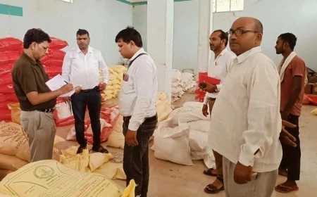 राजकीय बीज भंडार व पीसीएफ केंद्रों का उप कृषि निदेशक ने किया निरीक्षण