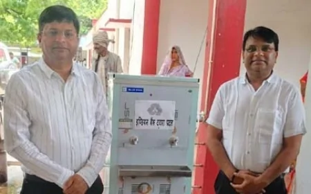 तहसील परिसर में इंडियन बैंक ने लगाया वाटर कूलर