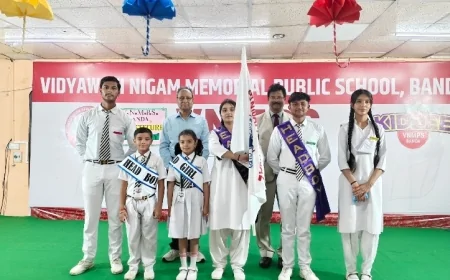विद्यावती निगम मेमोरियल पब्लिक स्कूल, बाँदा में छात्र परिषद का भव्य शपथ ग्रहण, विद्यार्थियों ने संभाली नेतृत्व की कमान