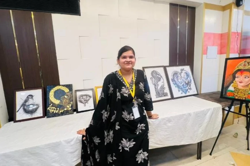 श्रेया आकर्ष इंस्टीट्यूट की कला प्रदर्शनी में शिवानी गौतम की कलाकृतियों ने मोहा मन