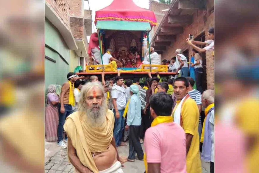 नौ दिन तक चलेगी यात्रा, पड़ाव स्थल में लगा मेला