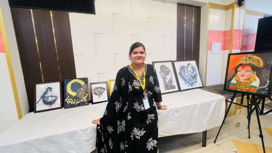 श्रेया आकर्ष इंस्टीट्यूट की कला प्रदर्शनी में शिवानी गौतम की कलाकृतियों ने मोहा मन