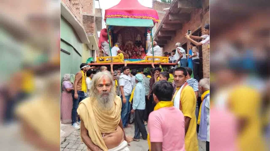 नौ दिन तक चलेगी यात्रा, पड़ाव स्थल में लगा मेला