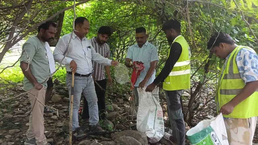 परिक्रमा मार्ग से हटाया गया कचरा और प्लास्टिक