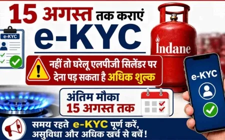 15 अगस्त तक कराएं e-KYC, नहीं तो घरेलू एलपीजी सिलेंडर पर देना पड़ सकता है अधिक शुल्क