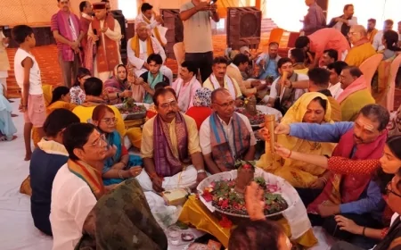 रामायण मेला परिसर में हुआ श्री कामङ पार्थिव हिंग महाभिषेक