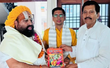 धर्मनगरी में धर्माचार्य अखिलेश्वर दास का हुआ स्वागत