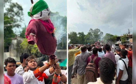 विद्यार्थियों पर लाठीचार्ज के विरोध में अभाविप ने फूंका झारखंड मुख्यमंत्री का पुतला
