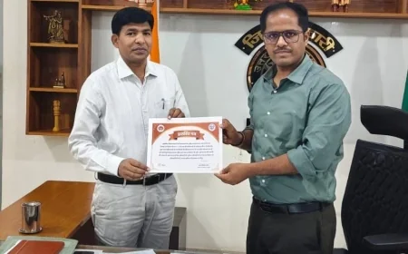 एचपीवी टीकाकरण में उत्कृष्ट कार्य के लिए जनपद को मिला प्रशस्ति पत्र