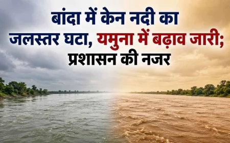 बांदा में केन नदी का जलस्तर घटा, यमुना में बढ़ाव जारी; प्रशासन की नजर