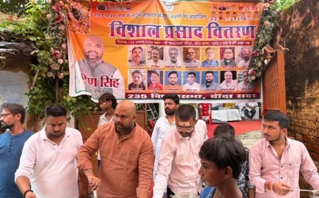 बुंदेलखंड यूथ फाउंडेशन और मंदिर समिति के विशेष सहयोग से सफलतापूर्वक संपन्न हुआ महाप्रसाद वितरण कार्यक्रम