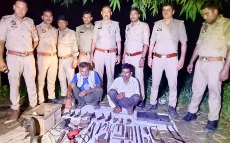 नरैनी में अवैध शस्त्र फैक्ट्री का भंडाफोड़, दो आरोपी गिरफ्तार
